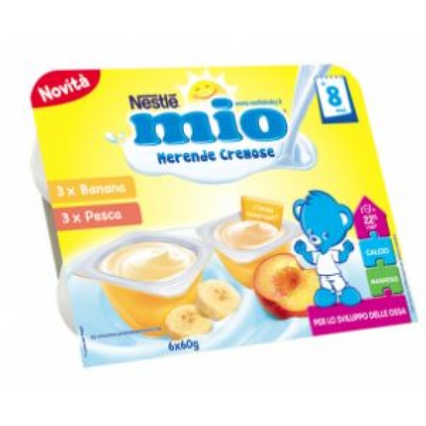 MIO Mer.Cremosa Ban/Pesca6x60g