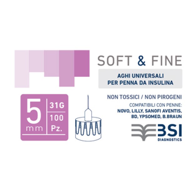 SOFT&FINE Ago Ins.31g 5mm100pz SOFT&FINE Ago Ins.31g 5mm100pz