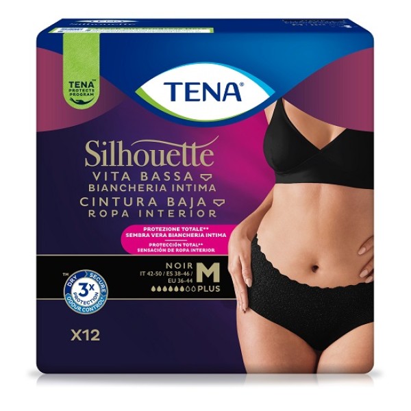 TENA SILHOUETTE Noir M VB 12pz TENA SILHOUETTE Noir M VB 12pz