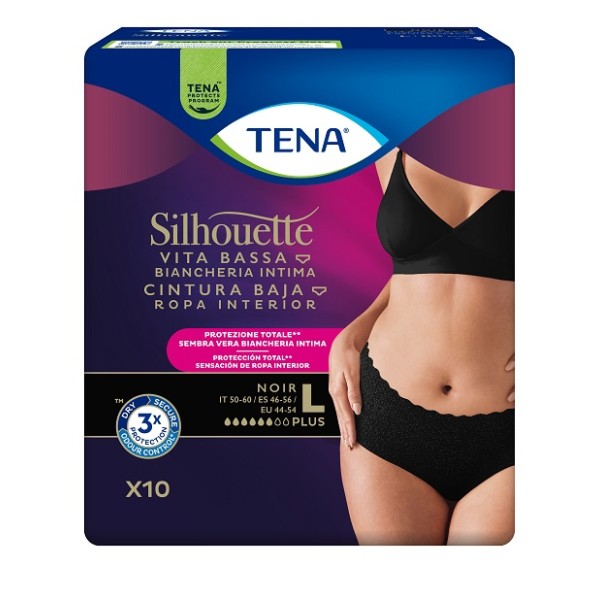 TENA SILHOUETTE Noir L VB 10pz TENA SILHOUETTE Noir L VB 10pz