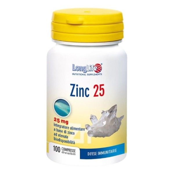 LONGLIFE ZINC 25mg 100 Cpr LONGLIFE ZINC 25mg 100 Cpr