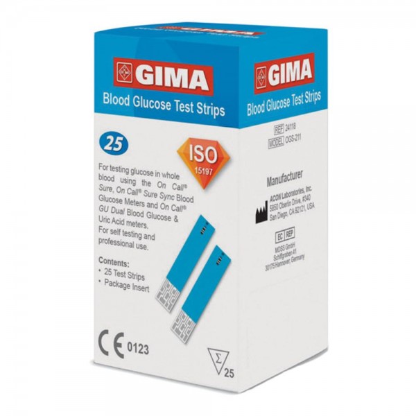 STRISCE GLICEM GLUCOM GIMA 25P