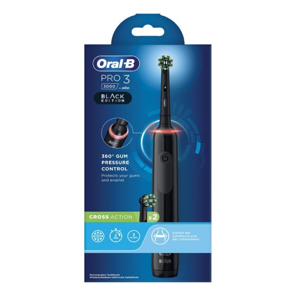 ORAL-B PRO3 Black Spazz+2Ref.